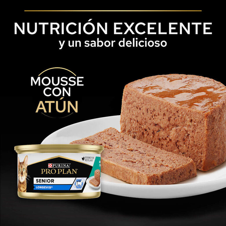 85 g Pro Plan Senior Longevis Mousse de Atum em lata para gatos,  Imagem número 4 85 g Pro Plan Senior Longevis Mousse de Atum em lata para gatos, , large Imagem número 4